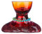Glas Art Vase Dekovase - Deko Wohnzimmer - Geschenk für Frauen Geburtstag - Farbe: rot - Höhe 25 cm