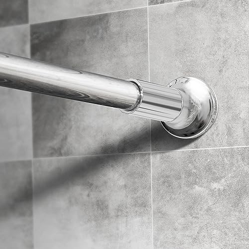 Dmore Duschvorhangstange Edelstahl 70-95 cm ohne Bohren, Ausziehbar Teleskopstange kann durch Drehen verstellt werden. Kann sicher als Duschstange gehalten werden