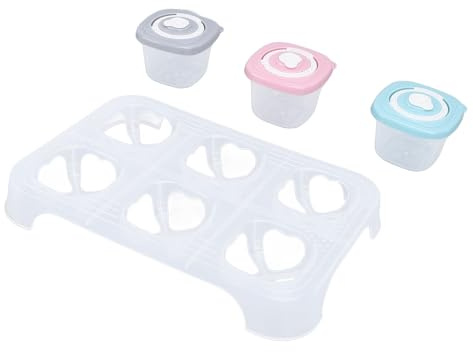 Conteneurs Alimentaires pour Bébés de 120ml, 6 Pièces, Jolie Boîte de Rangement de Scellage des Aliments Complémentaires avec Couvercles pour Tout-petits