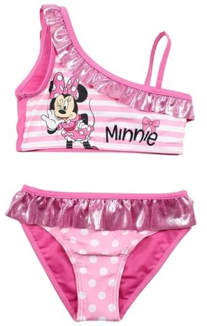 Disney Costume da Bagno Minnie, Design Divertente e colorato, Perfetto per L'Estate, Le attività acquatiche dei Bambini, Malva, 4 Anni