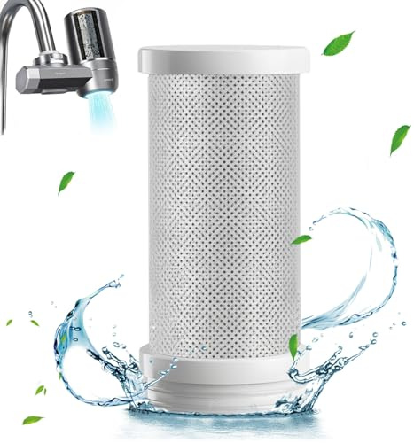 ELUBLU Aktivkohle Wasserfilter Wasserhahn,Küche Wasserfilter Für Wasserhahn,Kartusche Wasserfilter Trinkwasser Geeignet für Küchenarmaturen,Normale Armaturen,Waschtischarmaturen