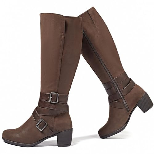 Ruiee Womens Knee High Boots Fall Winter Heeled Boots.230304 BR ZPU 7.5