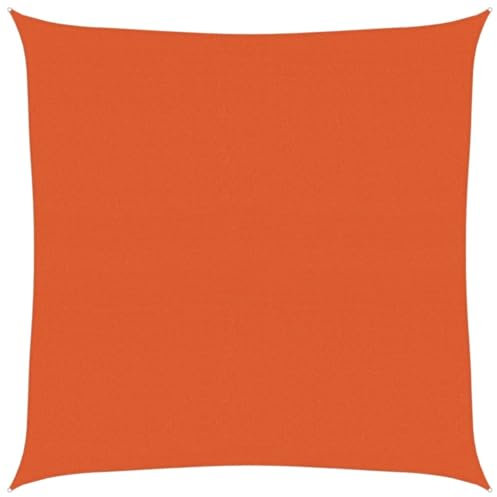 vidaXL Sonnensegel, UV Schutz Sonnenschutz für Terrasse Balkon Garten, Windschutz Wetterschutz Quadratisch, Sonnendach, 160g/m² Orange 6x6m HDPE