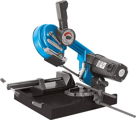 LEMAN - Sierra de cinta para metales SRM100 1500W con variador de velocidad, hoja HSS bimetálica y corte hasta Ø100 mm