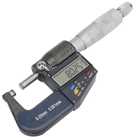 Micrómetro exterior digital, herramienta de medición de micrómetro de 0 a 25 mm, calibre de espesor de 0,001 mm y juego de llaves.