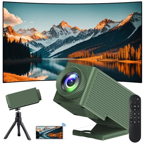 Videoprojecteur Mini Projecteur Portable TV HD WiFi + BT5 Projecteur Video Android13, Retroprojecteur Correction Automatique Verticale, Vient avec Un Support.