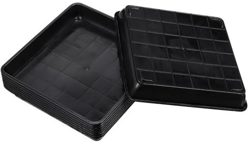 DOITOOL Bandeja Cuadrada para Bonsáis de Plástico Reutilizable 12X12X2.2Cm 8 Unidades para Macetas de Interior y Jardín Diseño Práctico y Seguro