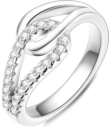 Hapour 925 Sterling Silver Celtic Knot Stackable Rings Simple Infinity Promise Ring Women Trendy Jewelry Gifts for Her Ring Size 9