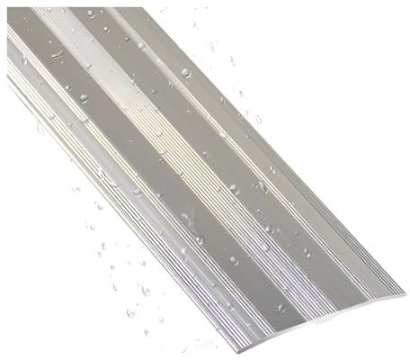Striscia di Transizione per Pavimenti in Alluminio, 6 cm di larghezza, Profilo Di Transizione Pavimento, Profilo Coprisoglia Piatto Per Pavimento(Silver,80cm/31.5in)