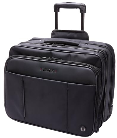 Bowatex Große Pilotenkoffer multifunktionelle Lehrerkoffer Trolley Schwarz 43 cm