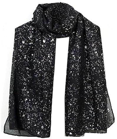 World of Shawls Evening Wrap Stole Shawl For Wedding, Bridesmaid, Parties, Prom Scarf (Silver Sparkle Black)