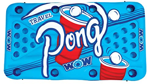 WOW Sports World of Watersports Travel Pong Inflatable Floating Table with Cup Holders, 19-2020