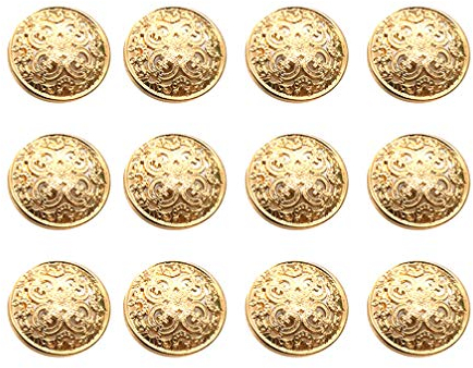 30 Stücke Vintage Antike Metall Blazer Knöpfe mit Schaft äntel Knöpfe Jacke Hemd Anzug Hose Runde Näh für DIY Handwerk 23Mm (Hellgolden)