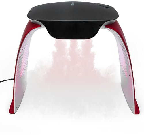7 Colori Photon PDT luce Ringiovanimento della pelle Spettrometro Desktop Aria Calda Nebbia Fredda Strumento di Bellezza Touch Screen LED Rimozione Rughe Anti-Aging Salone Elitzia ETLB380 (Rosso)