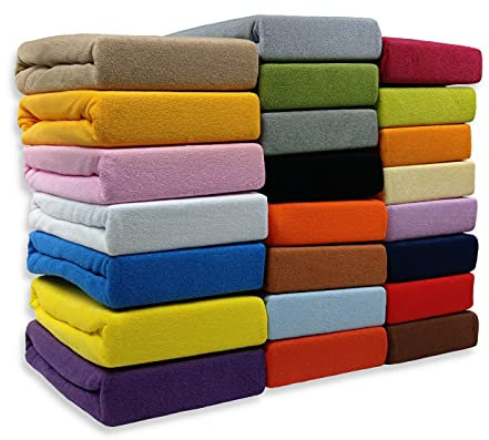 2er-Set SPANNBETTLAKEN Frottee Bettlaken Baumwolle Spannbetttuch Betttuch Doppelpack (Dunkelgrün, 160 x 200 cm)