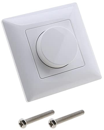 The Lord of the Tools Push On/Off Rotary Trailing-Edge Dimmer Switch 0-10v Dimming Power Supply Dimmer Knob NO Polarity Switch for Dimmable LED Incandescent and Halogen Bulbs White