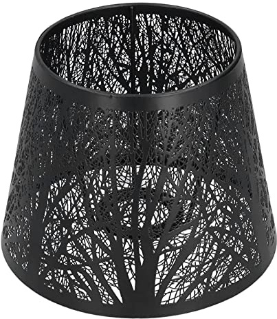predolo Abat-Jour Moderne avec Motif d'arbres Abat-Jour en métal décoratif pour Lampe de Table lampadaire Bureau Table de Chevet Chevet, Noir