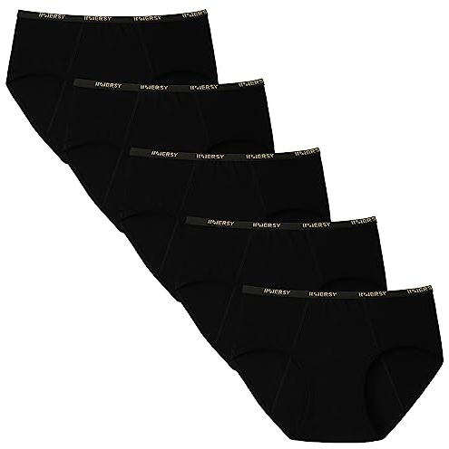INNERSY Girls Period Pants Black Leakproof Knickers, 14-16 Years,Logo Black