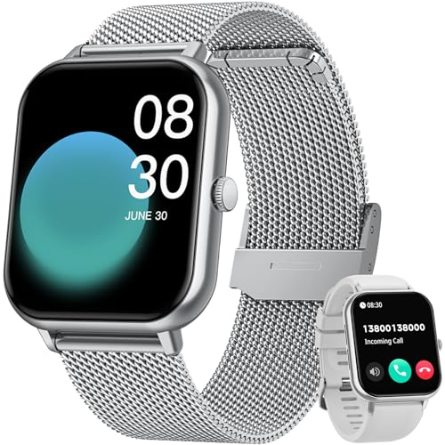 Smartwatch Fitnessuhr mit Telefonfunktion Uhren - Herren Fitness Armbanduhr mit SpO2 Pulsuhr Schlafmonitor Schrittzähler Uhr 1.83 Zoll Smart Watch Wasserdichte 100+ Sportmodi Sportuhr für Android ios