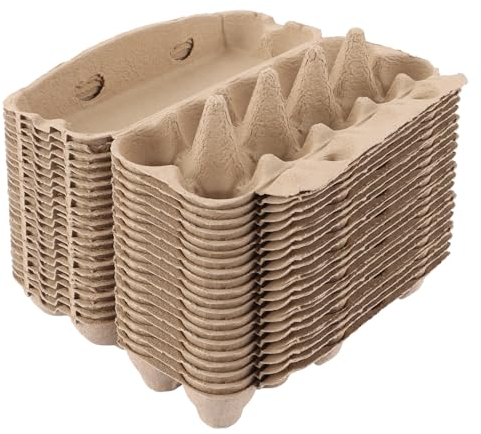 ZOFUN Lot de 20 boîtes à œufs cartons à œufs en carton,10 cartons boite oeuf avec couvercles pour 10 œufs chacun, Traditionnelles en Fibre 100% recyclables et biodégradables