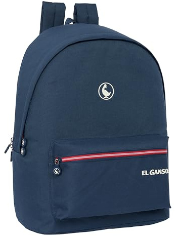 safta unisex - barn M820 El GANSO BASICS 15,6 tum och USB-datorryggsäck, perfekt för ungdomar i olika åldrar, återvunnet tyg, bekvämt och mångsidigt, kvalitet och styrka, 31 x 18 x 44 cm, blå färg