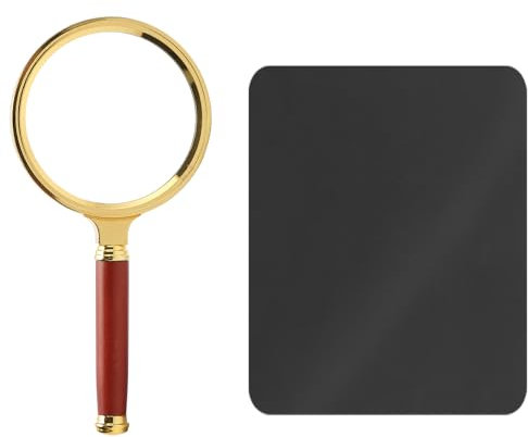 KRYMSON 1 lupa de mano + 1 paño de limpieza, lupa de alta resolución de 10 aumentos, adecuada para niños, estudiantes y personas mayores para leer y ver