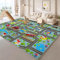 Capslpad Kinder Teppiche Spielteppich für Kinder Stadt 200x300cm rutschfest Kinderteppich Spielmatte Maschinenwaschbar Kurzflor Pädagogischer Spielteppich für Kinderzimmer Spielzimmer Dekor, Hellblau