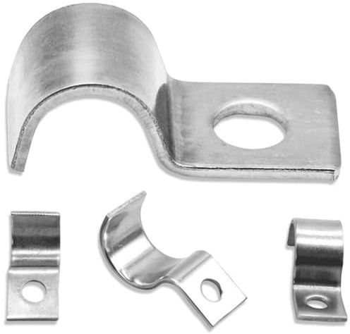 20 x Metallkabelschellen, Edelstahl 304 Metall Einzelloch Kabelschellen, Schlauchschnalle Rohrhalterung, Installation Ø 10 mm Kabelschellen, Kabelhalter Kabelclips