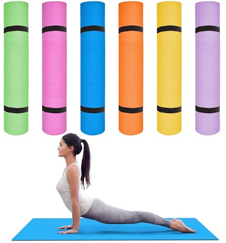 LYCN 6 Pack Yoga Mat Bulk, Large Non Slip Pilates Mat for Women Men, 6mm Thick Foam Exercise Mats Gym Pad for Fitness Stretching Workout Studio Home,173 x 61cm（6mm)