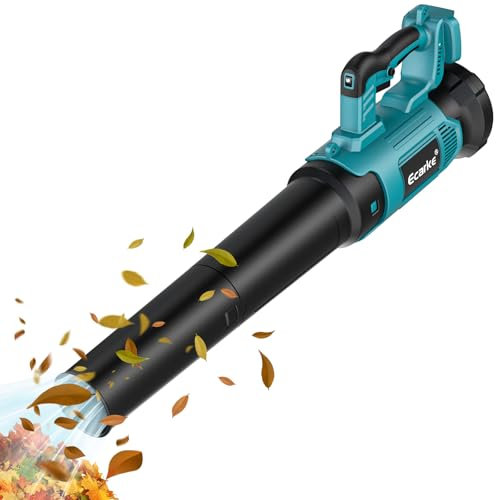 Ecarke Akku-Gebläse kompatibel mit Makita 18V: 500CFM Bürstenloser Akku-Laubbläser mit Sperrknopf und 6-Gang-Geschwindigkeitseinstellung, 150MPH Windgeschwindigkeit für Garten, Rasenpflege (ohne Akku)