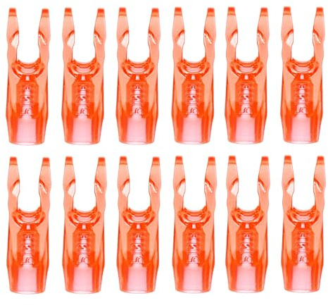 PATIKIL Encoches de Flèche de Tir à l'arc 3,2 mm Id, 12 Pcs Encoches en Plastique à Coller sur l'arbre de Flèche Accessoire de Queue de Flèche de Remplacement, Orange