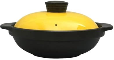 UBOHUZ Casseruola Piccole casseruole for Cucinare pentole in Ceramica Casseruola Antiaderente con Coperchio for Bruciare a Secco per Brasare, Stufare(Lemon Yellow)