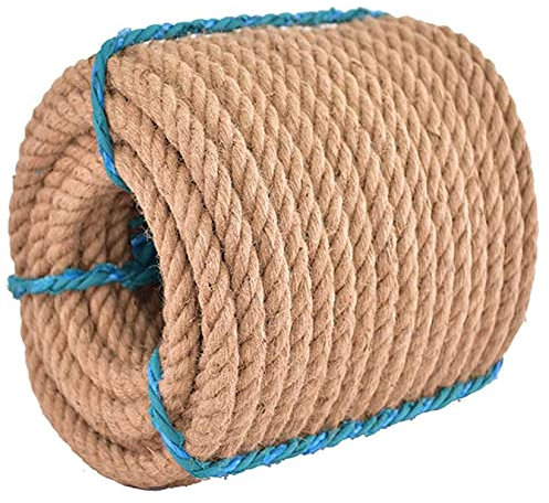 Cuerda,Cordel, Cuerda de yute, cuerda de cáñamo de hilo de yute fuerte, cuerda de cáñamo de grosor fuerte, cuerda de sisal trenzada sólida multifuncional for manualidades, muelles, decoración(12mm50m)