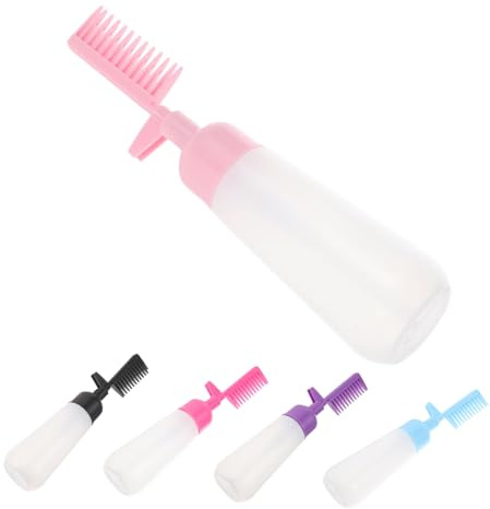 BESTYASH 5pcs Hair Dye Shampoo Bottle Oil Dispenser Comb Applicator Bottle for Hair Oiling Home and Salon Use