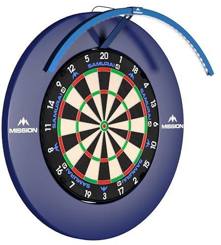 Mission Darts | Torus 120° | Ljus vit LED | Dartboardbelysningssystem | Bärbart | USB C. (Blå)