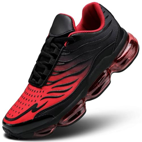 Men's Air Running Shoes Non Slip Workout Casual Sport Shoes for Men Basketball Sneakers Fashion Tennis Sport Fitness Cross Trainers Red