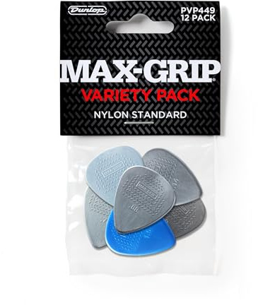 JIM DUNLOP Max-Grip Nylon Standard Pick Variationspaket - 12-pack (PVP449)