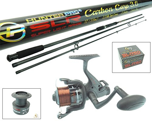 Hunter Pro 12ft Carbon Carp Rod & Bait Free Runner Reel Carp Combo Set. Hunter Pro SLR Range. Includes Spare Spool