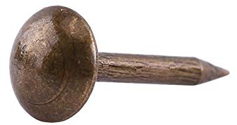 Upholstery Nails + Akozon Decorative Tack, Bronze Metal Tags Vintage Upholstery Nails for Furniture Sofa Shoe Door Stud Set of 100pc Pins Pattern Head Nails(Smooth Diameter 6 x 14 mm)