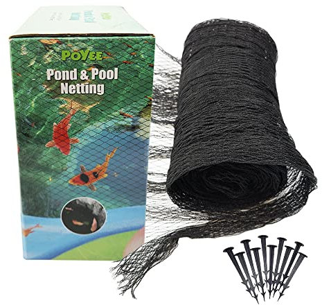 Red para Estanque 3x3m, Malla de Ocultación con Hojas, Proteger Peces Koi de Garzas, Pájaros y Gatos