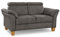 Cavadore 2-Sitzer-Sofa Ammerland / 2er-Couch im Landhausstil mit Federkern + verstellbaren Kopfstützen / 156 x 84 x 93 / Wildlederoptik, Grau