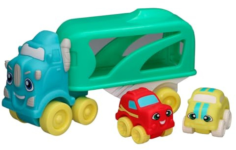 JC Toys- Mi Primer camión transportador Coches Lots to Play Toys, Incluye camión y 2 Coches Blandos, fomenta la imaginación y Creatividad, Multicolor, Unisex, +18 Meses,81511
