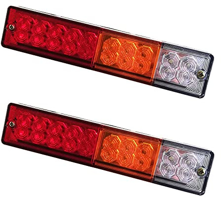2 St Led Backljus För Gaffeltruckar 12V 24V Trailer Rear Light Lanterns För Lastbilar Stop Turn Signal Reversing Light