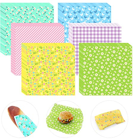 240Pcs Spring Wax Paper Dry Waxed Deli Paper Sheets 12x12 inch Sandwich Wrap Paper Floral Parchment Sheets Food Basket Liner Food Paper Sheets for Home Kitchen Picnic Spring Easter Tea Party Supplies