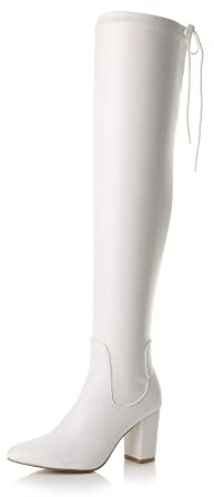 AJVANI high block heel stretch lace up riding over knee boots size 6 39