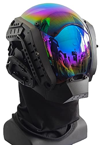 KYEDAY Máscara Punk de Cosplay para Hombre, Equipo mecánico de Ciencia ficción, Cosplay, máscara de Halloween, Accesorios para Fiestas, Festivales de música (Azul)