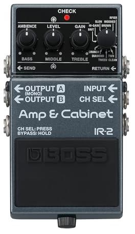 BOSS IR-2 Amp & Cabinet | Premium Amp Emulator & Cabinet IR Loader | 11 Different Amp Types | Cab IRs from Celestion Digital | Simple User Interface | USB-C for Recording & Audio Playback