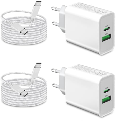 2Pack 25W Schnellladegerät für Samsung,USB C Ladegerät mit LadeKabel für Samsung Galaxy A55 5G/A35 A25 A15 A05S/A54 A34 A14/A53 A23 A33 A56 A26 A36/S24 Plus Ultra/S23 FE/S22 S21,Typ C Netzteil Stecker