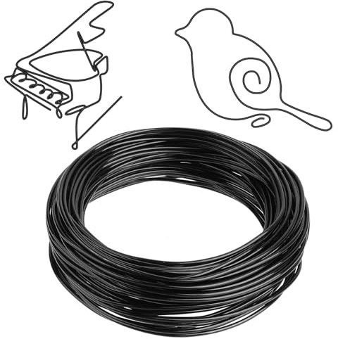 cobee Basteldraht 2mmx20m, Draht zum Basteln Schwarz Aluminiumdraht Draht Rostfrei Schmuckdraht Weich Bindedraht Modellierdraht für Schmuckherstellung Bastelarbeiten DIY Floristik Heimdeko