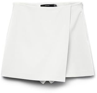 VERO MODA Vmmelina HW - Pantalón Corto para Mujer, Blanco Nieve., L